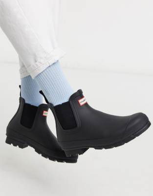 Hunter original chelsea boots in black