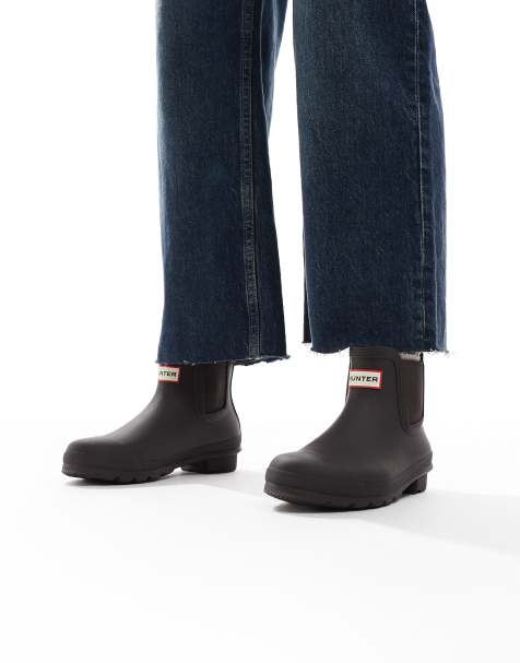 Hunter original chelsea boots in chocolate brown - view 1
