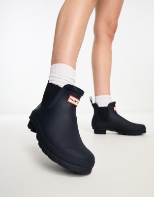 Hunter Original Chelsea Boots in Navy - ASOS Price Checker