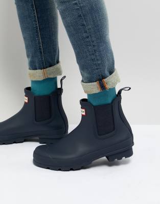 hunter chelsea boots navy