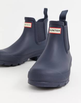 hunter chelsea boots navy