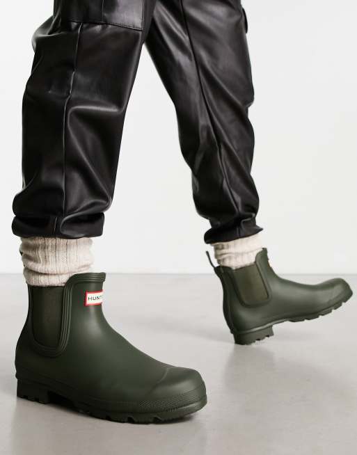 zwaard Bourgeon uitdrukken Hunter - Original - Chelsea boots in olijfgroen | ASOS