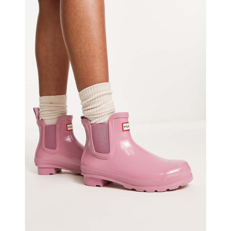 Hunter chelsea 2024 boots pink