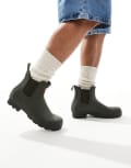 [Hunter] Hunter Original chelsea gumboots in khaki-Green 42 GREEN