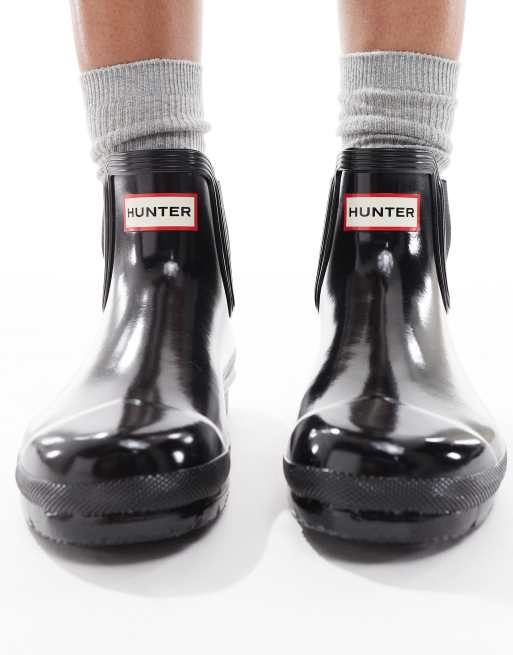 Hunter – Original – Chelsea-Gummistiefel in glänzendem Schwarz, 3 von 4