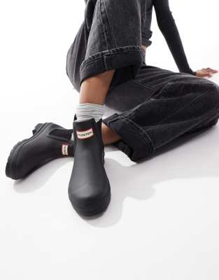 Hunter - Original - Chelsea-Stiefel in glänzendem Schwarz