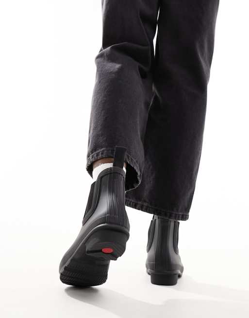 Hunter original chelsea wellington boots in matte black