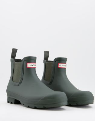 Hunter Original chelsea wellington boots in olive