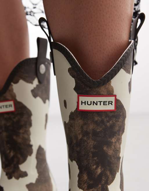Hunter – Original – Exklusive Cowboy-Gummistiefel mit Kuhfellmuster, 4 von 5