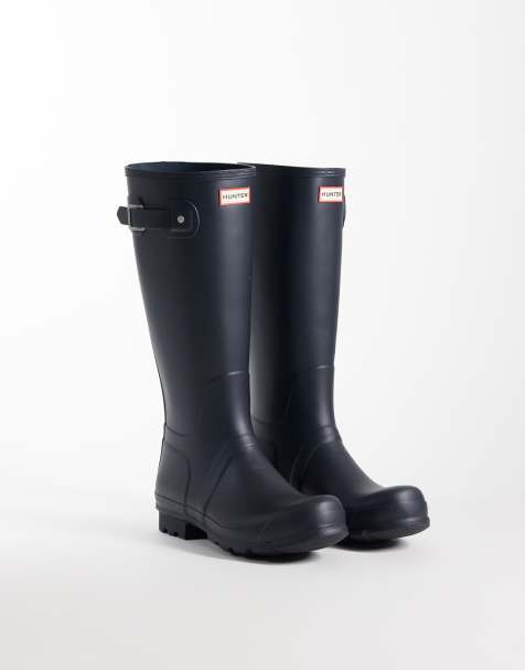 Hunter Original hoge regenlaarzen in navy - view 1