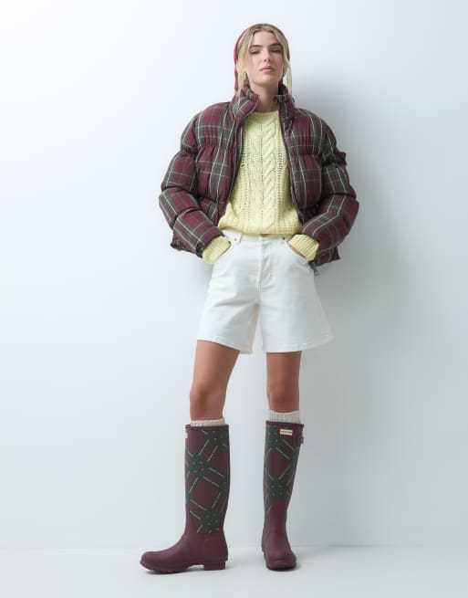Hunter Original hohe Gummistiefel mit Tartan-Print in Port Royale – exklusiv bei ASOS, 2 von 4