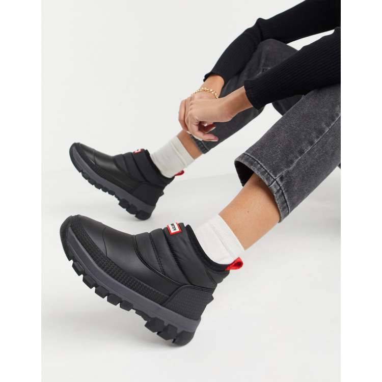 Hunter Original insulated snow ankle boot in black