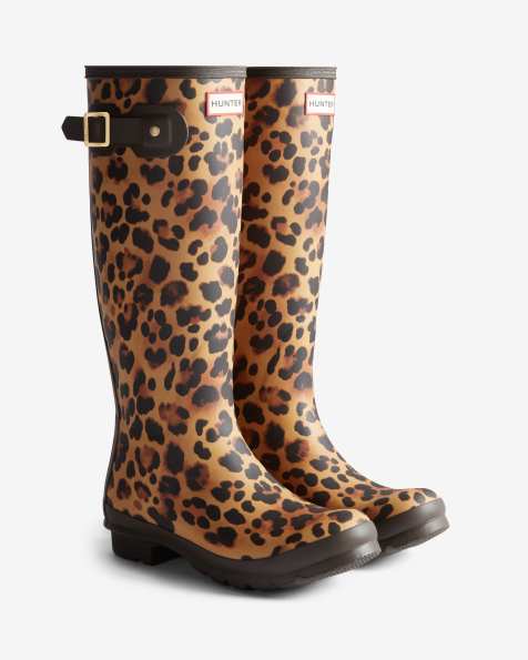 Hunter Original - Lange gummistøvler med leopardprint - view 1