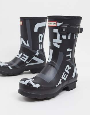 hunter exploded logo snow boots