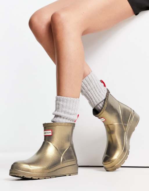 Hunter Original Play short gumboots in gold