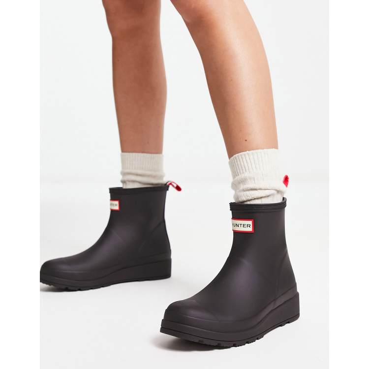 Hunter original play short wellington boots in black ASOS