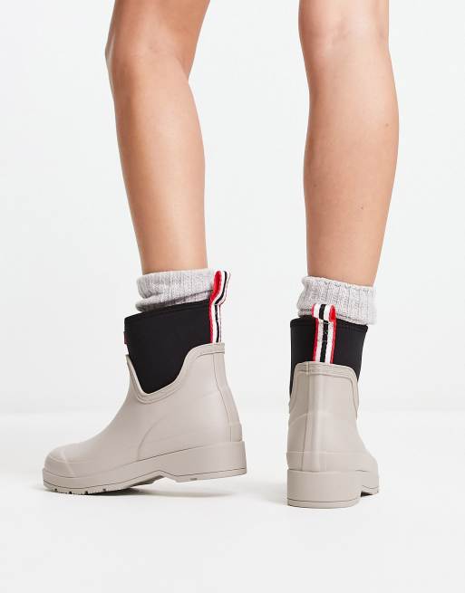 Hunter - Original Play - Stivali da pioggia corti in neoprene bianco sporco, 3 di 4