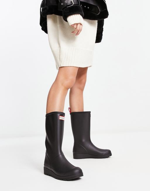 Hunter Original Play tall wellington boots in matte black