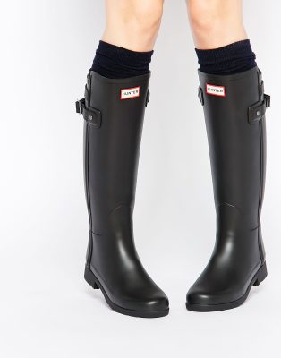 hunter original refined back strap black gumboots