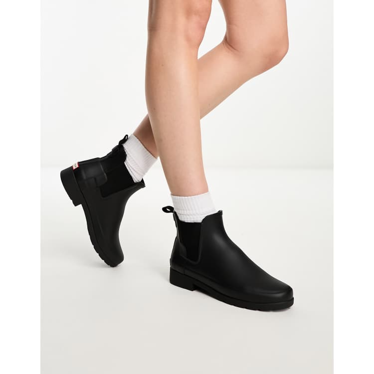 Hunter original refined chelsea boots in black | ASOS