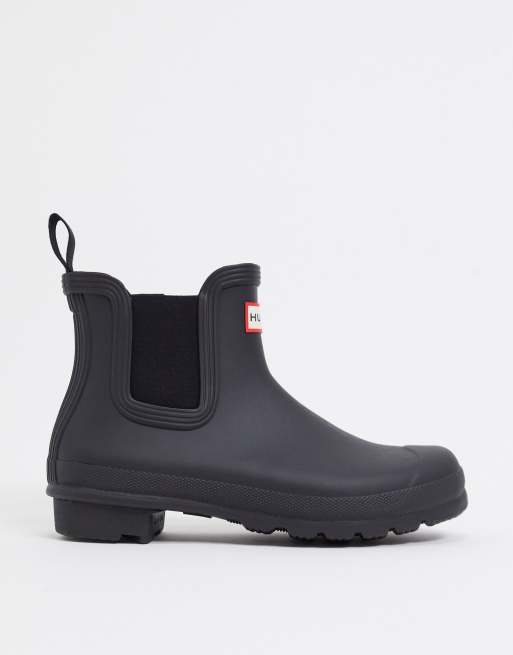 Hunter Original Refined chelsea gumboots in matte black | ASOS