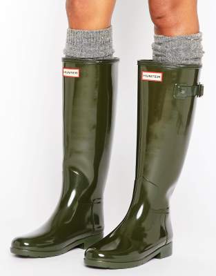 hunter dark olive boots