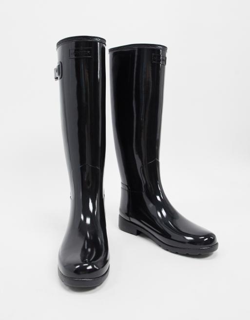 Black patent hotsell hunter wellies