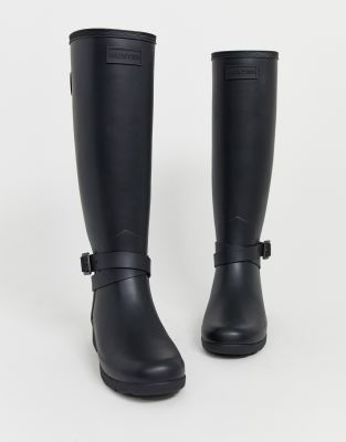 black hunter ankle boots