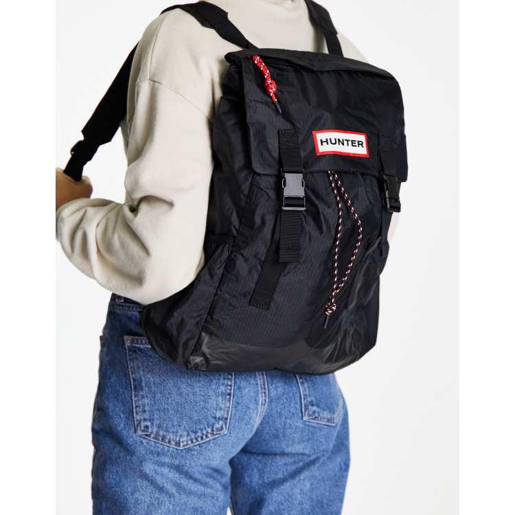 Hunter Original ripstop packable backpack in black