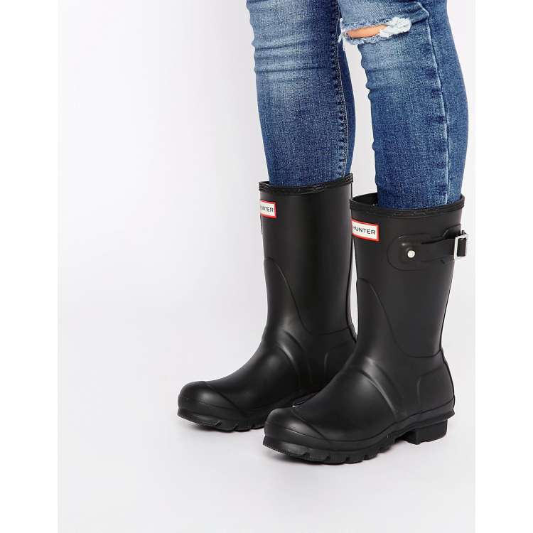 Short hunter shop boots matte black