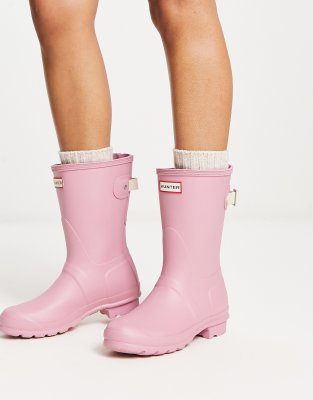 Light pink shop short hunter boots