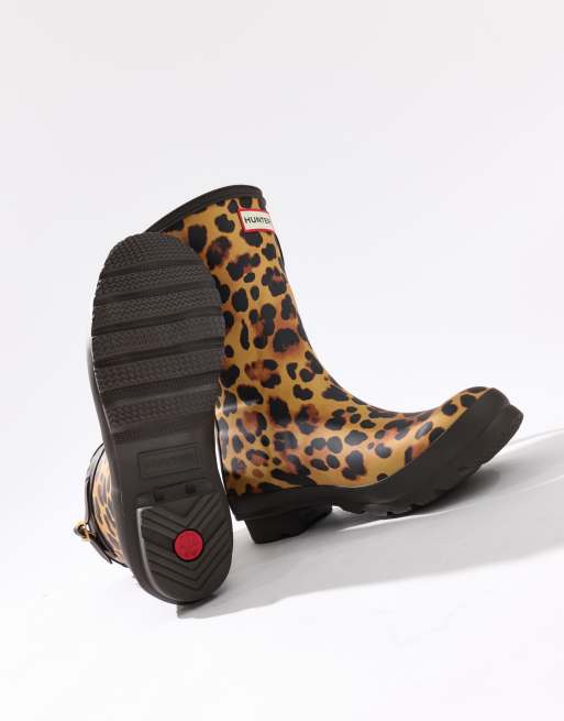 Hunter Original short leopard boot in multicoloured, 4 of 4