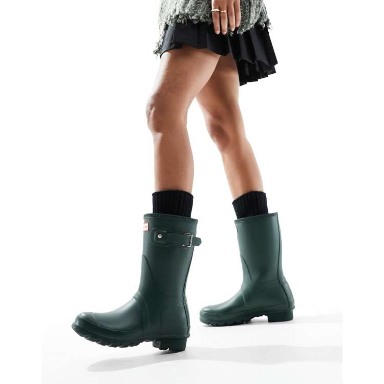 Hunter Original short wellies in green ASOS