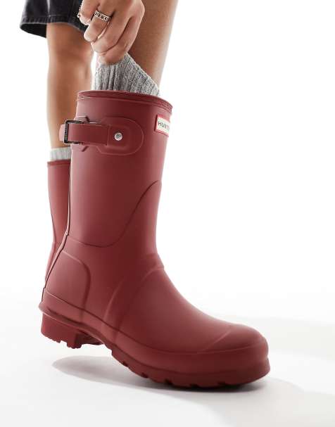 Hunter Original short wellies in red - view 1
