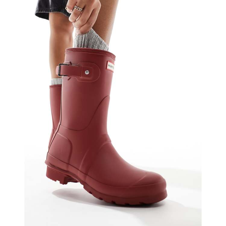 Hunter Original short wellies in red ASOS