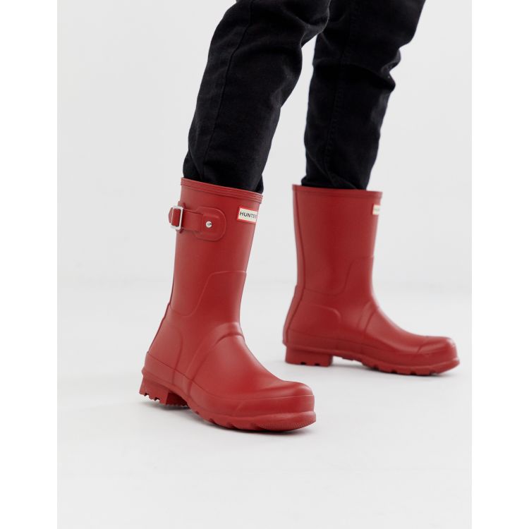 Red matte best sale short hunter boots