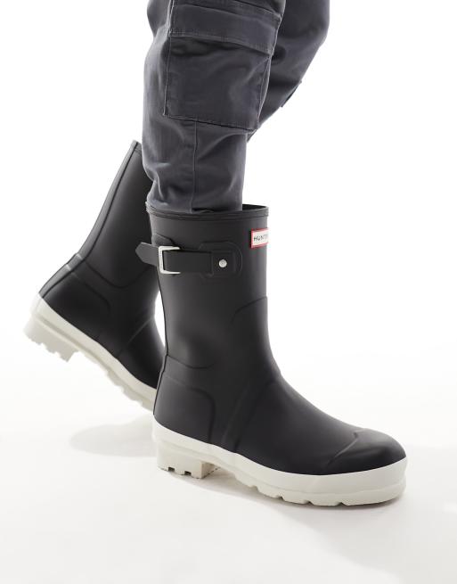  Hunter Original short wellington boots in black and white