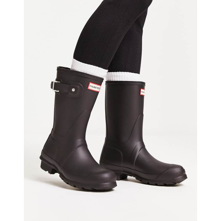 Black short hunter rain hot sale boots