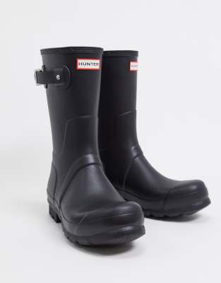 Shop Hunter Original Short Wellington Boots In Black