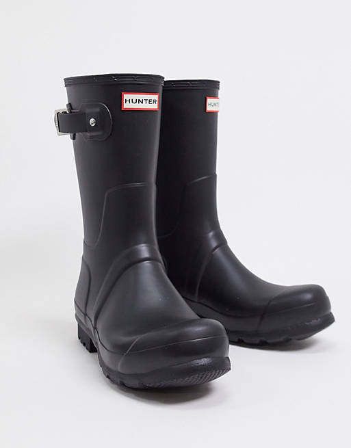 Hunter original short wellington boots in black
