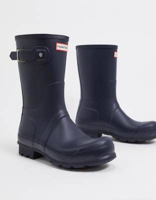 Hunter Original Short Rain Boots In Blue-blues