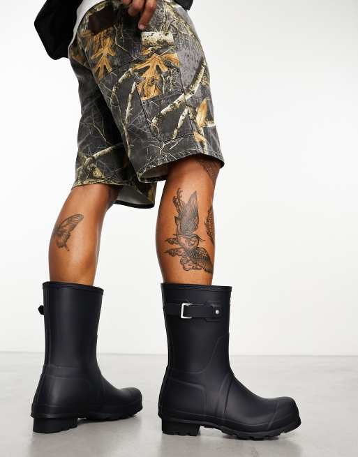 Short navy hot sale hunter boots