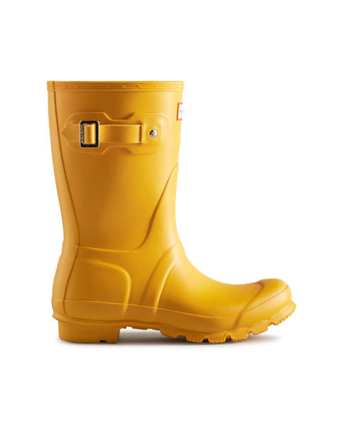Hunter Original short wellington boots in yellow - view 1