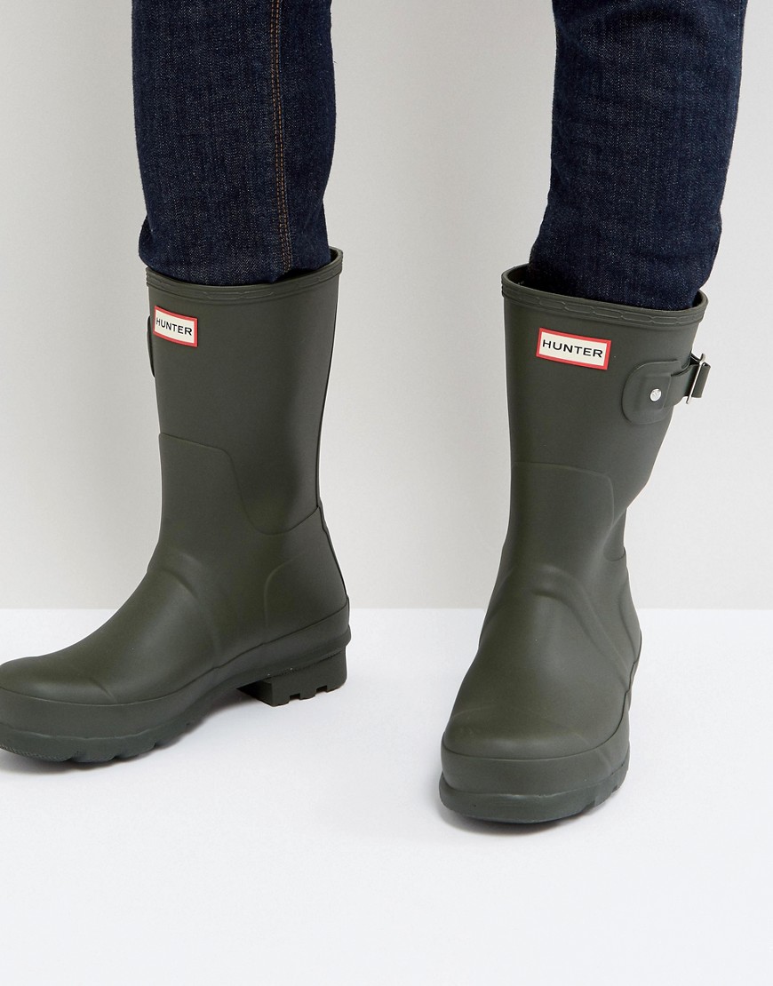 Hunter Original Short Wellington Boots-Green