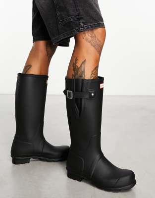 Hunter Original Side Adjustable Wellington Boots in Black