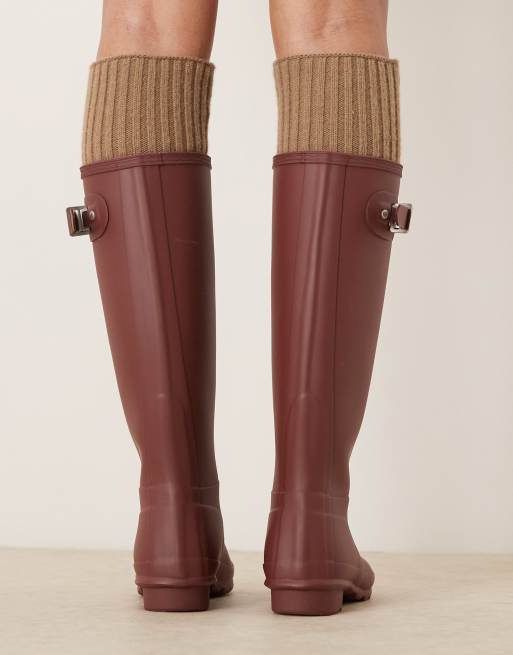 Bottines Cheville Hunter En Cuir Daim Marron - Taille 39 (US 9.5), Coin (wedges), Neuves Sans Boîte
