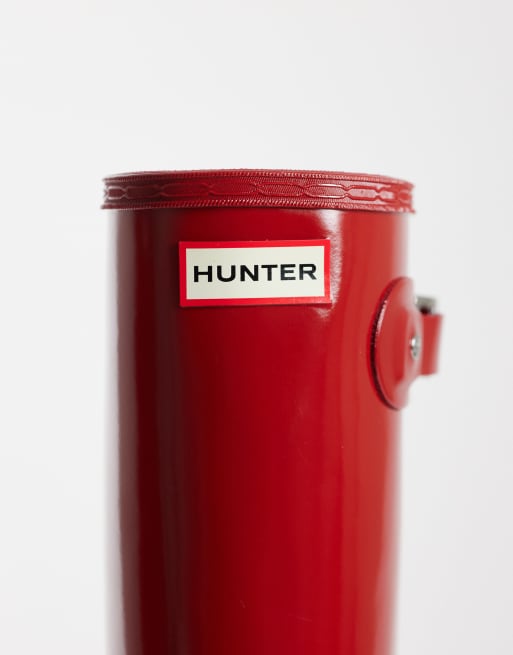 Hunter Original Tall – Ciemnoczerwone, błyszczące kalosze z wysoką cholewką, 4 z 4