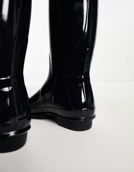 Hunter navy best sale gloss wellies