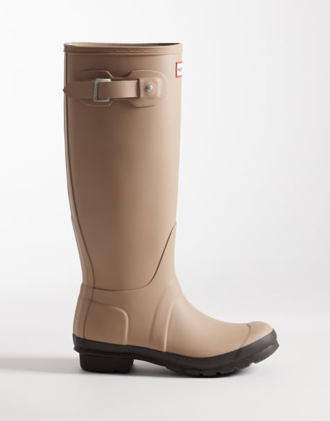 Hunter Original tall gum boots in mocha brown - view 1