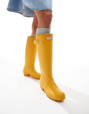 Hunter Original tall gumboots in yellow